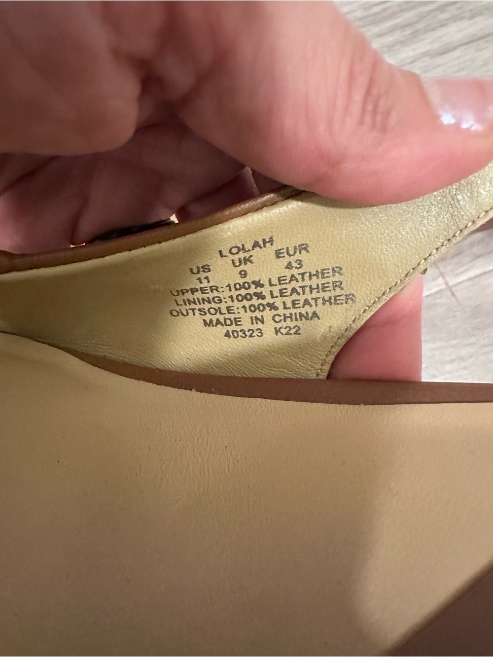 Lauren Ralph Lauren Lolah Tan Leather sling-back Kitten Heels Shoes New Sz 11 - Picture 9 of 9